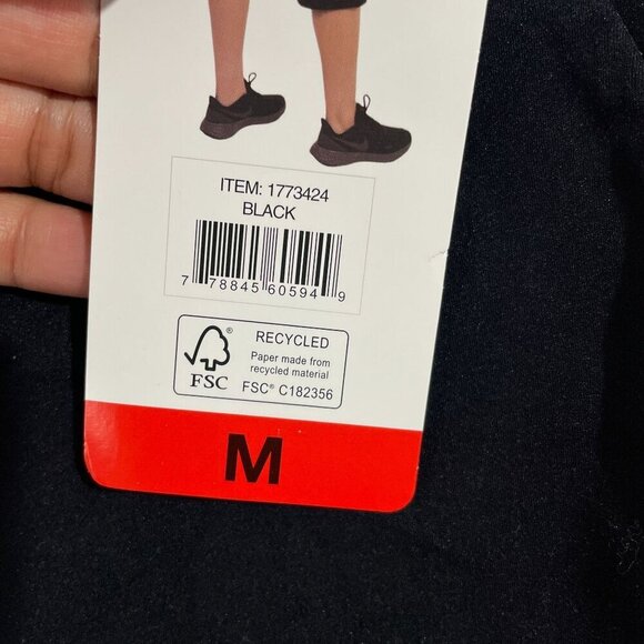 NEW Tuff Athletics Womens M Black Capri Activewear Pants Nylon Spandex Stretch - Picture 7 of 8